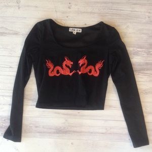 I am Gia black crop top